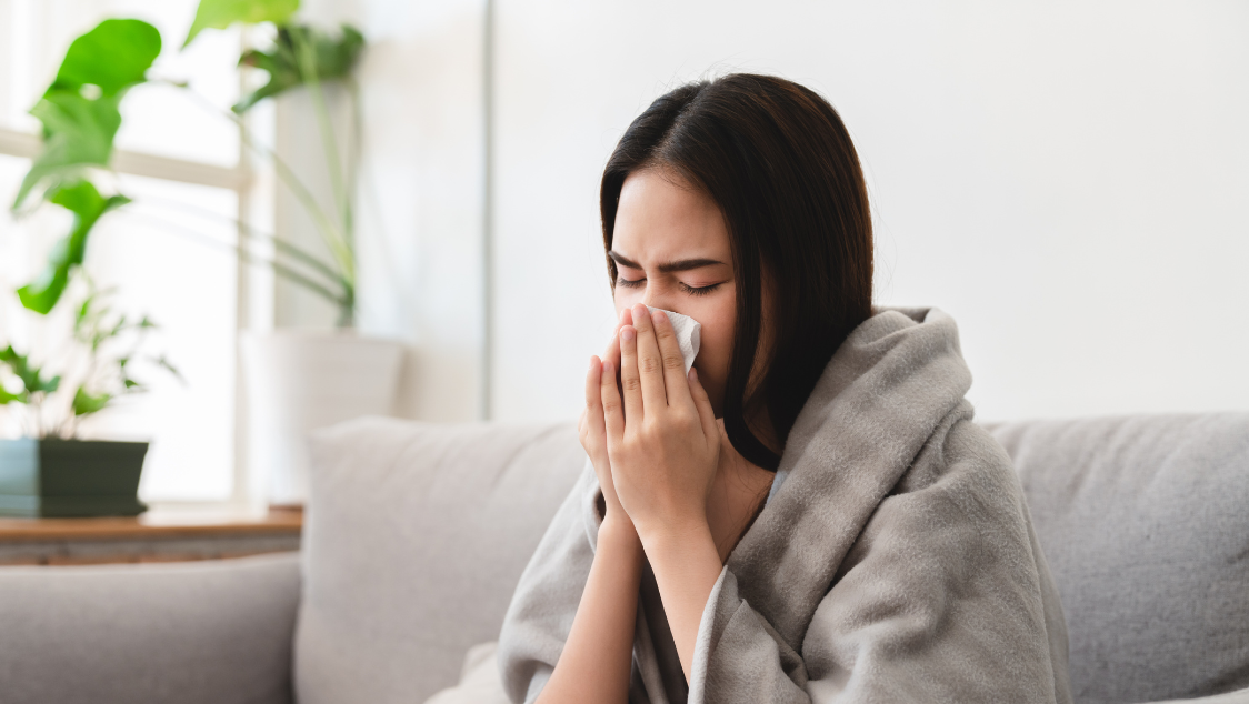 A person has flu after not getting a flu vaccine in time